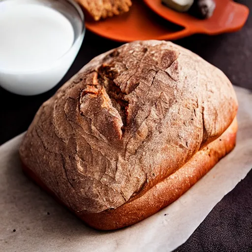 Prompt: most delicious protein bread, food photography