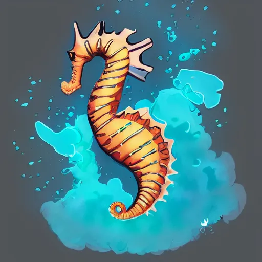 Image similar to a seahorse cat shapeshifter, furaffinity, trending on artstation