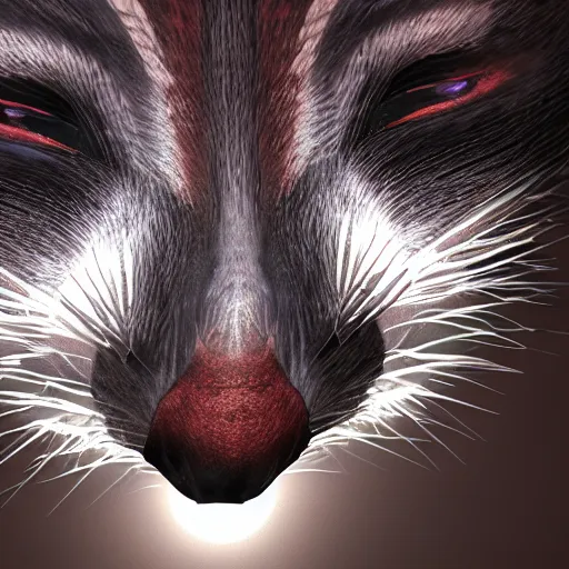 Prompt: racoon face made by nebula sapce, trending on artstation, volumetric lights