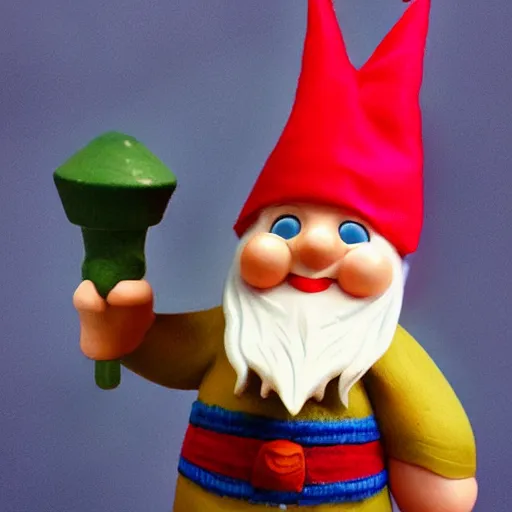 Prompt: a gnome that loves pinching bottoms