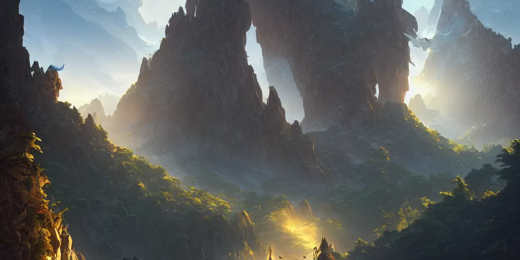 Image similar to a mountain range by akihito tsukushi, backlight, rim lighting, deep focus, d & d, fantasy, intricate, elegant, highly detailed, digital painting, artstation, concept art, matte, centered, sharp focus, illustration, hearthstone, art by artgerm, greg rutkowski and alphonse mucha