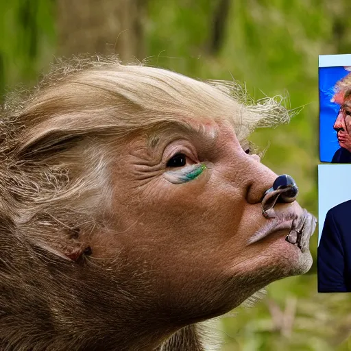 Prompt: Donald Trump caught on trail camera, detailed, 4k