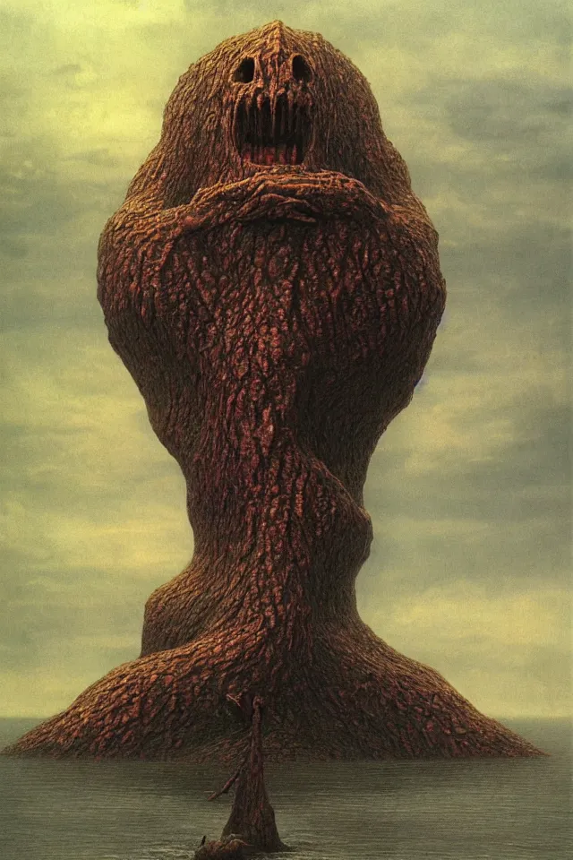 Image similar to water monster 4k by zdzisław beksiński