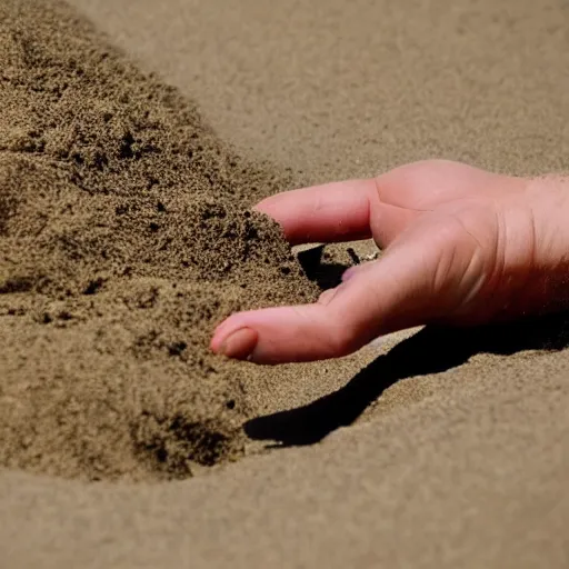 Image similar to desperate hand emerging from sand