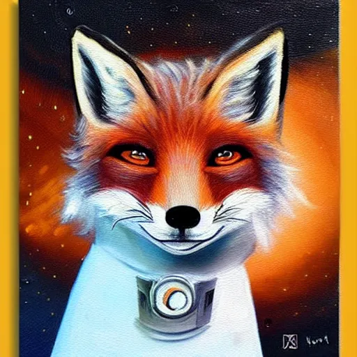 Image similar to A Fox Astronaut, oil painting, artstation, award winning,