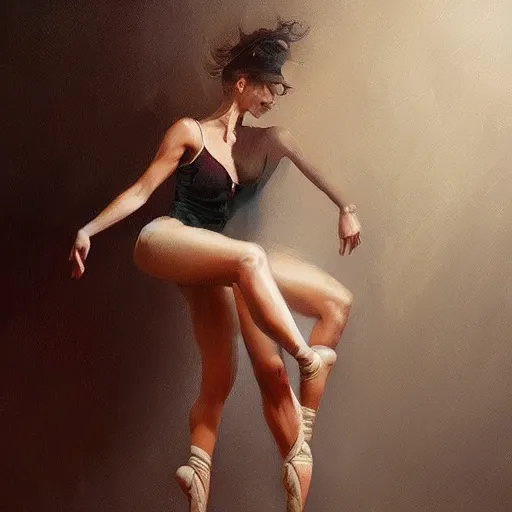 Image similar to oil painting dancer woman with dancer men, herb rose, by greg rutkowski, artstation