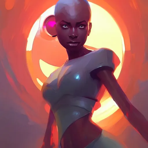 Prompt: portrait beautiful!! futuristic woman sci-fi afrofuturism art, behance hd artstation by Jesper Ejsing, by RHADS, Makoto Shinkai and Lois van baarle, ilya kuvshinov, ross tran