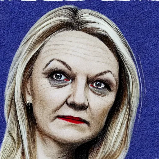 Prompt: a lizard - person, reptilian, scales, photorealistic, ( ( ( liz truss ) ) )