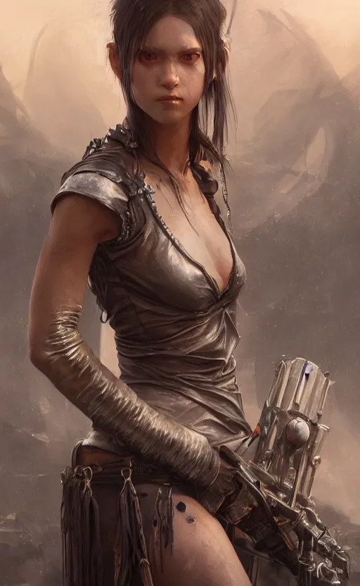 Prompt: a girl from final fantasy live action, mad max, evocative, mystical night, very very very very detailed, award winning, masterpiece digital painting by greg rutkowski, alex grey, artstation, 4 k wallpaper