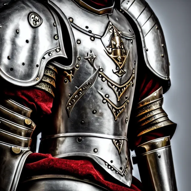 Prompt: photo of a paladin with ornate armour, 8 k, hdr, smooth, sharp focus, high resolution, award - winning photo