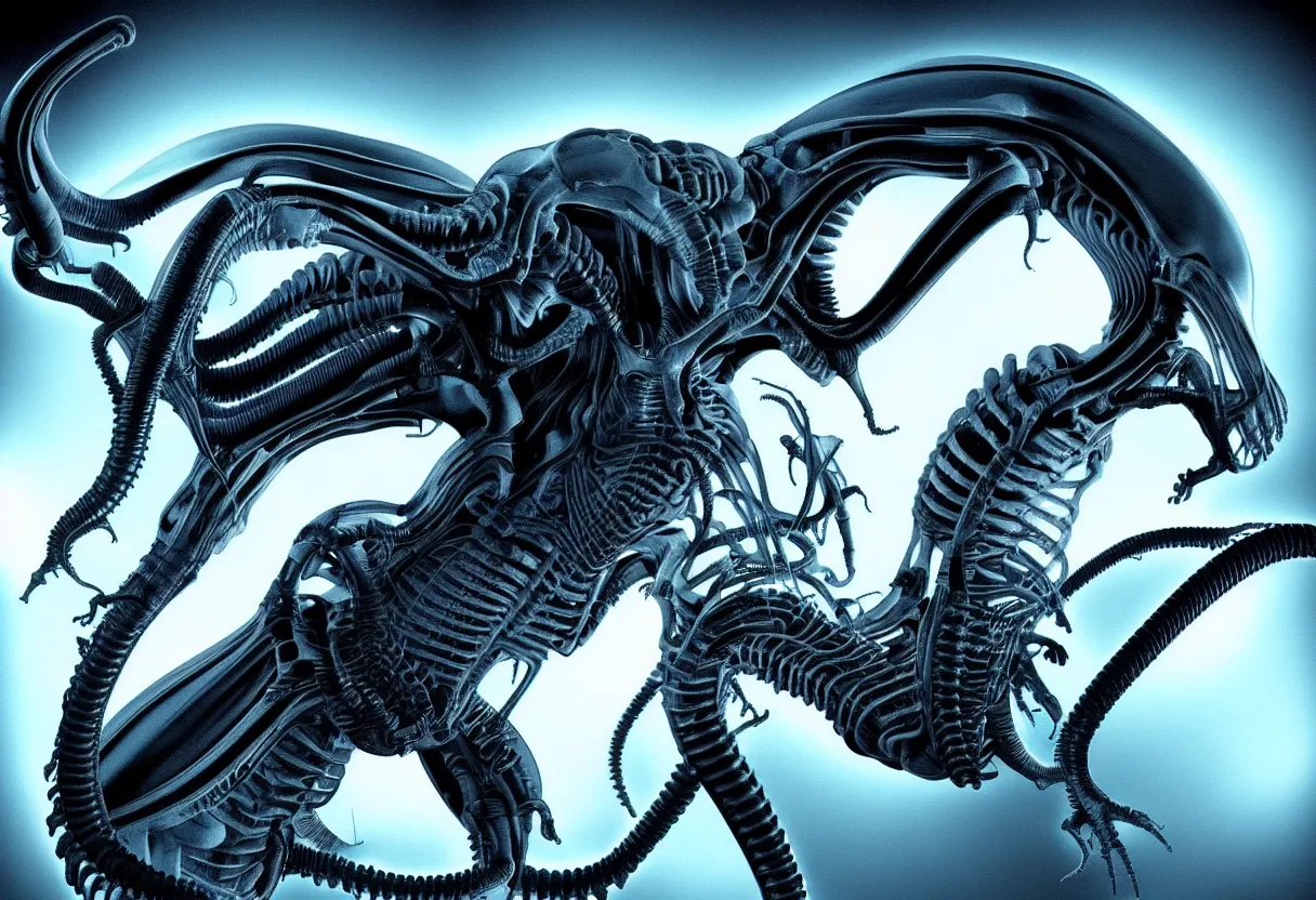 Image similar to x - ray of a xenomorph