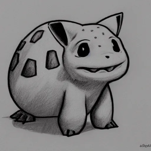 Image similar to Bulbasaur pencil sketch