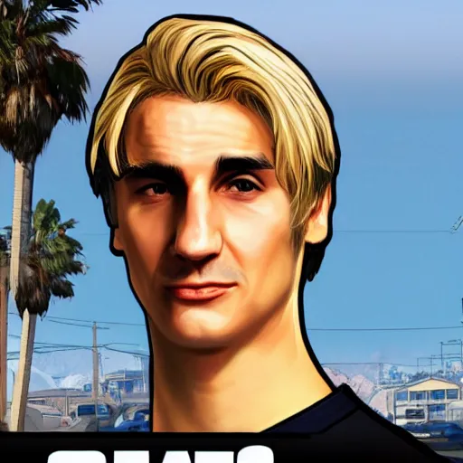 Image similar to XQC as a GTA character in a loading screen