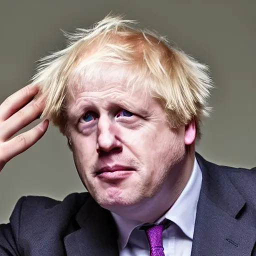 Prompt: a photo Boris Johnson combing his hair, 8k, highly detailed photo