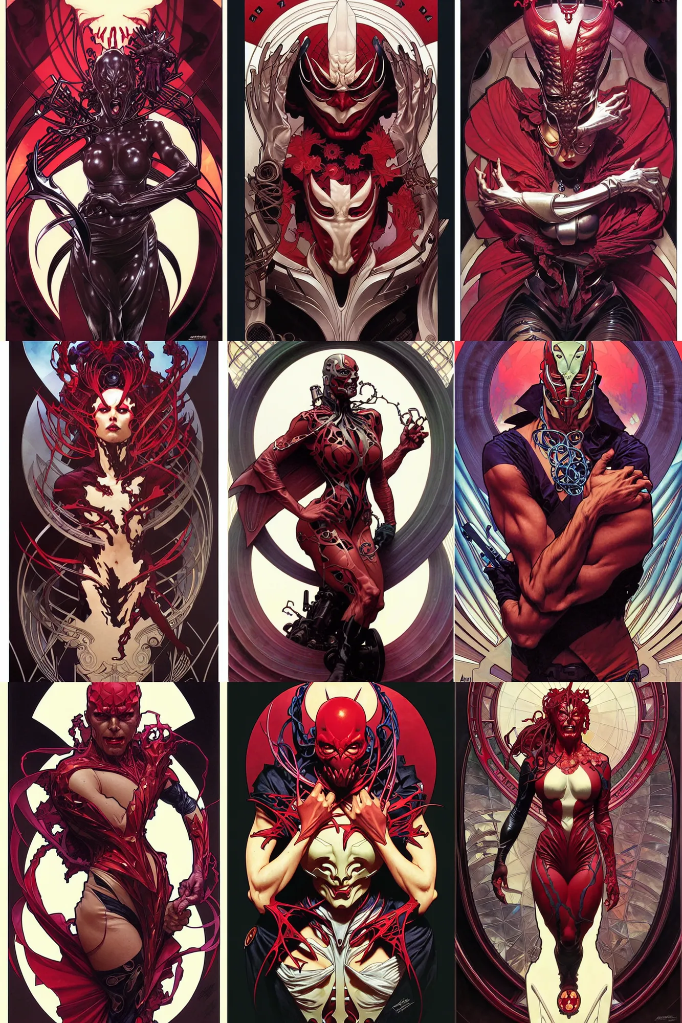 Prompt: the platonic ideal of carnage the supervillain by artgerm and greg rutkowski and alphonse mucha