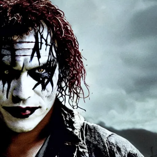 Image similar to Heath Ledger as The Crow