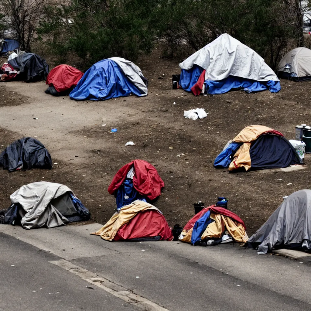 Image similar to an american homeless encampment