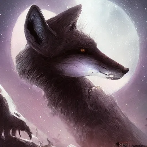 Image similar to a fox, dark fantasy art, epic fantasy art