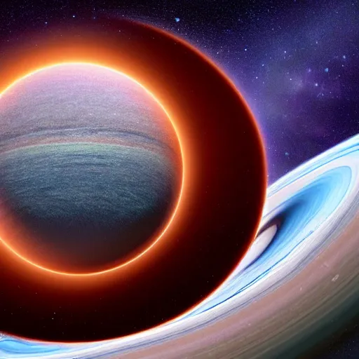 Prompt: Earth-like exoplanet with a ring system, NASA true color 8k image, high detail