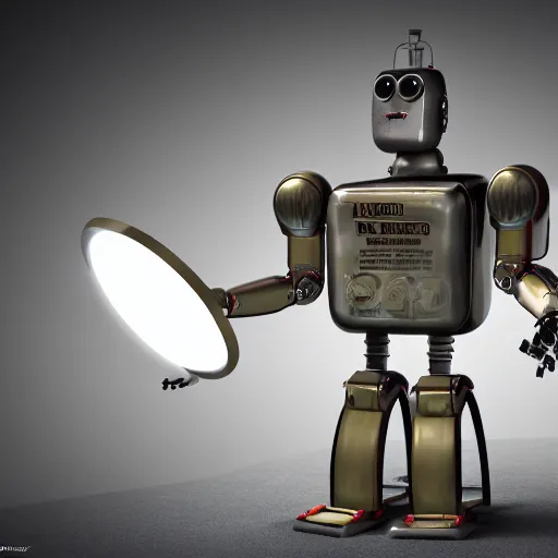 Prompt: 1930's robot from movies and serials, octane render, studio lighting