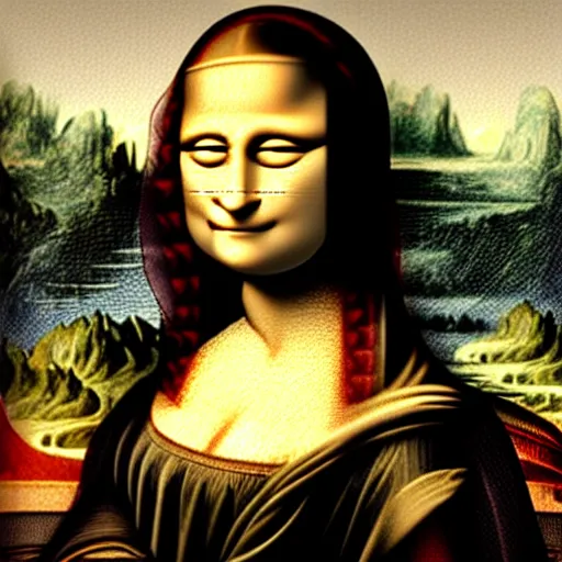 Prompt: Mona Lisa Poker face
