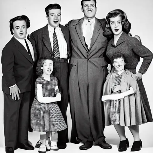 Prompt: 5 0 s family sitcom about a traditional american family of giant tardigrades wearing human clothes. no actual humans are on the show