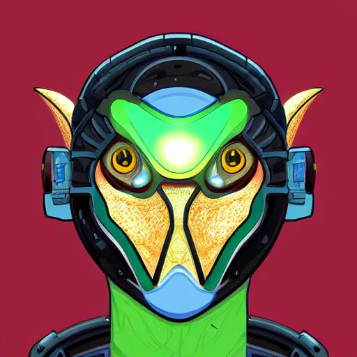 Image similar to user avatar icon of a cyborg dragon, digital art, portrait