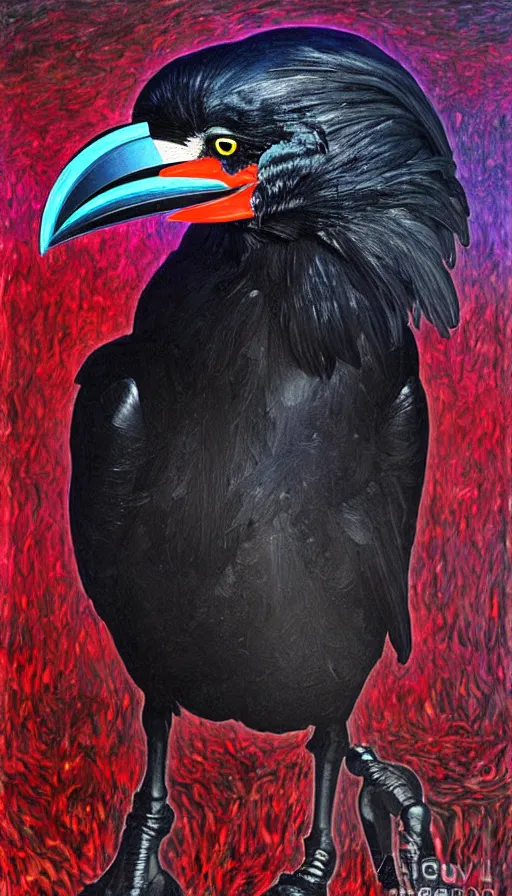 Prompt: epic professional digital art of humanoid crow by julia deville, lisa roet, sam leach, sidney nolan, and peter booth