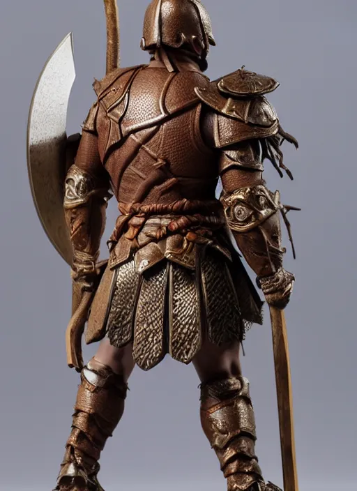 Image similar to 80mm resin detailed miniature of a Muscular Warrior, clothed in armor, brown skin, battle axe, Product Introduction Photos, 4K, Full body