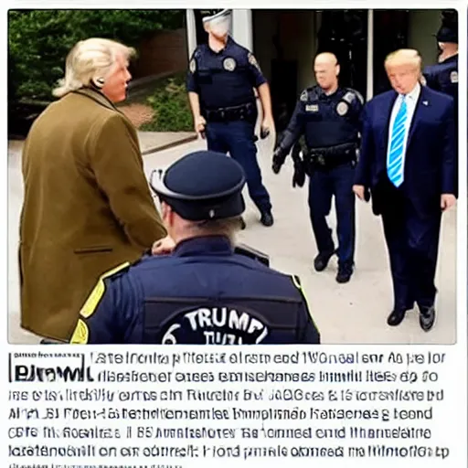 Image similar to Trump being arrested by the fbi