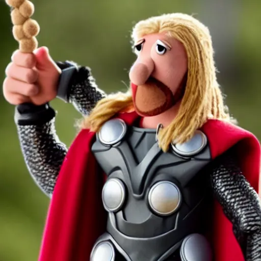 Prompt: Thor as a Muppet