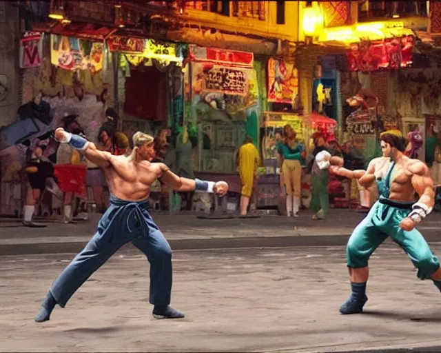 Prompt: a still of a photo real life Ken's stage in the movie Street Fighter, HDR, high quality, 8k, highly detailed and intricate,