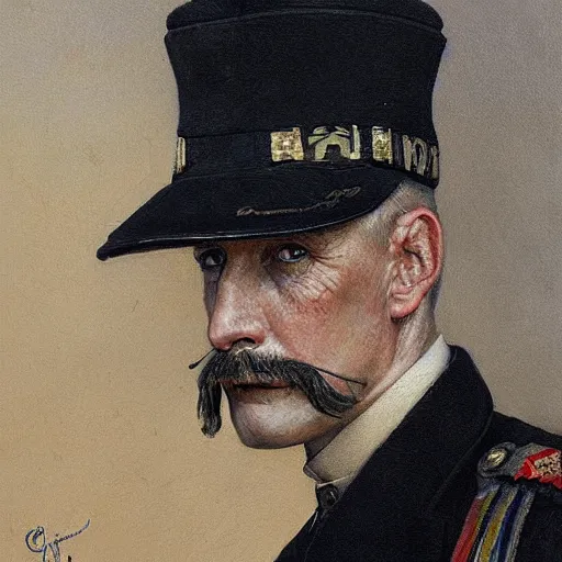 Image similar to a detailed photorealistic portrait painting of a 1 9 1 7 worried - looking british officer from the arab bureau, ultra realistic, intricate details, atmospheric, dark, brooding, highly detailed, by clyde caldwell