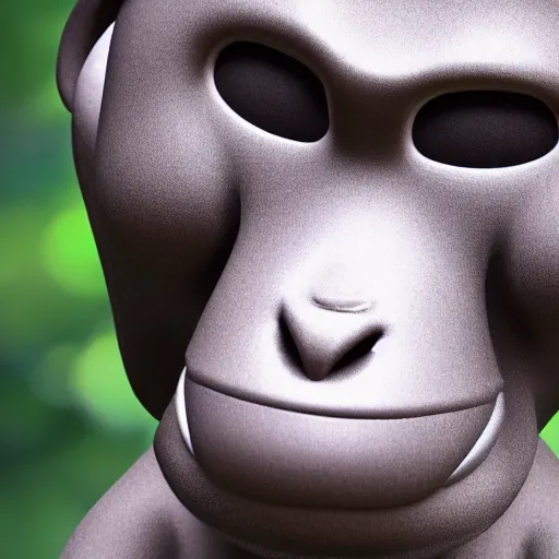 Image similar to a high detail closeup shot of a depressed monkey wearing a suit and smoking a cigar