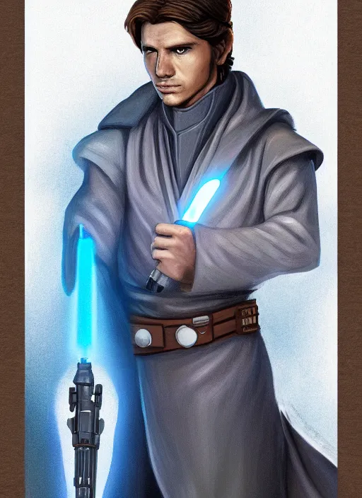 Image similar to jacen solo, jedi from star wars legends books, science fiction portrait by salvador trakal, trending on artstation, grat lighting