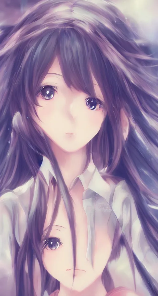 Prompt: a Portrait of a cute anime girl, anime, digital art, cinematic, anime style