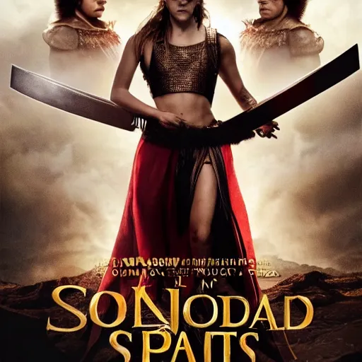 Image similar to emma watson as king leonid from the 3 0 0 spartans, movie poster. symmetry, awesome exposition, very detailed, highly accurate, professional lighting diffracted lightrays, 8 k, sense of awe