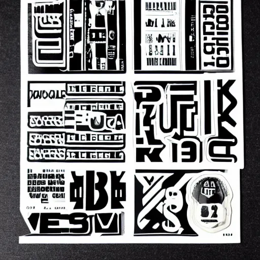 Image similar to black on white vetements graphic design stickers in style of david rudnick, eric hu, y 2 k, brutalism