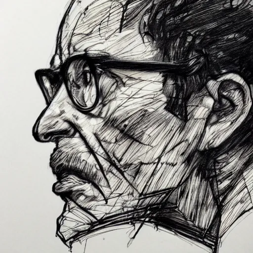 Image similar to a realistic yet scraggly portrait sketch of the side profile of a stern and sophisticated idubbbz, trending on artstation, intricate details, in the style of frank auerbach, in the style of sergio aragones, in the style of martin ansin, in the style of david aja, in the style of mattias adolfsson