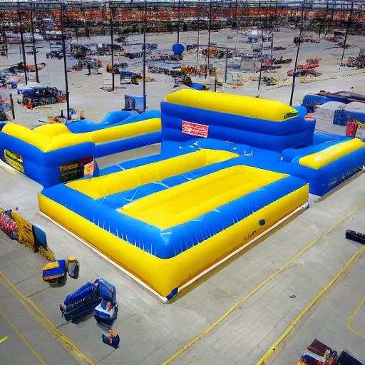 Image similar to Walmart as an Inflatable bounce house, daylight, hd photo