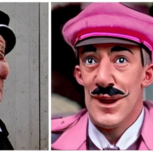 Prompt: the pink panther and inspector