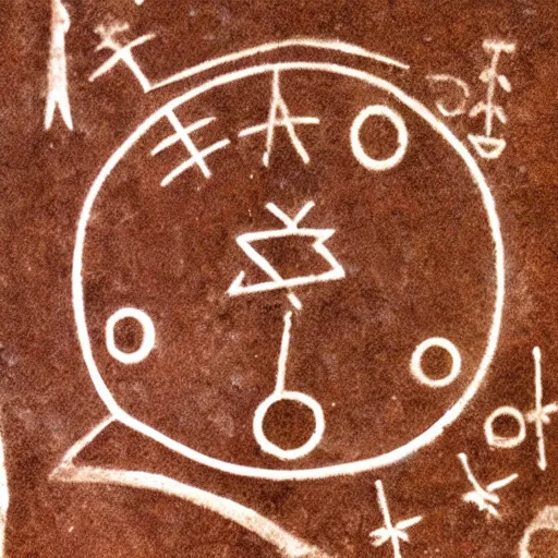 Image similar to the planet jupiter as a southwestern petroglyph