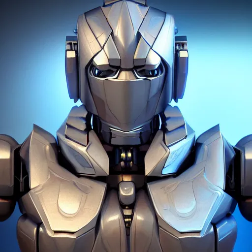 Prompt: A mage in cybernetic mecha armor, bust portrait, art by Eugenia firs ArtStation, Octane render, intricate detail, smooth, sharp focus,