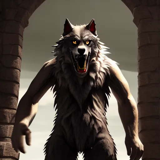 Image similar to cute handsome werewolf from van helsing unreal engine hyperreallistic render 8k character concept art masterpiece