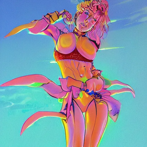 Image similar to colorful illustration of sakura sunset, by hajime sorayama and jake parker