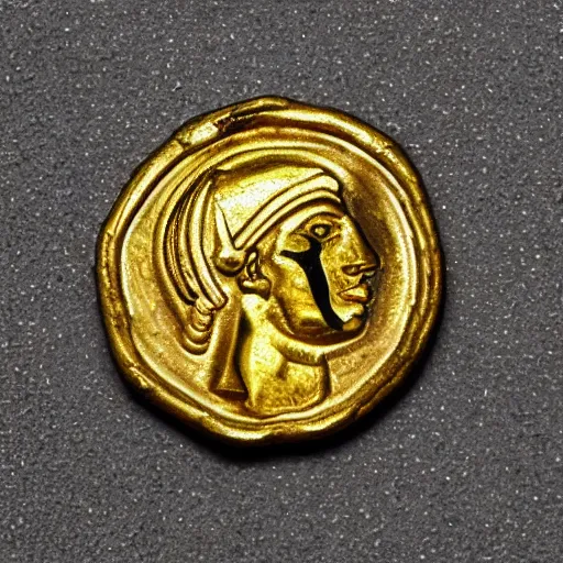 Prompt: 4 th century gold solidus coin of cyborg, today's featured photograph 4 k