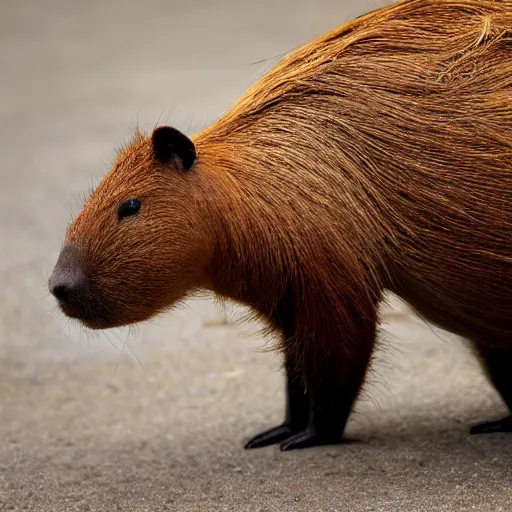 Image similar to capybara with headcrab on its head