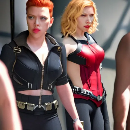 Image similar to scarlett johansson as black widow in the avengers on 2012 in real life