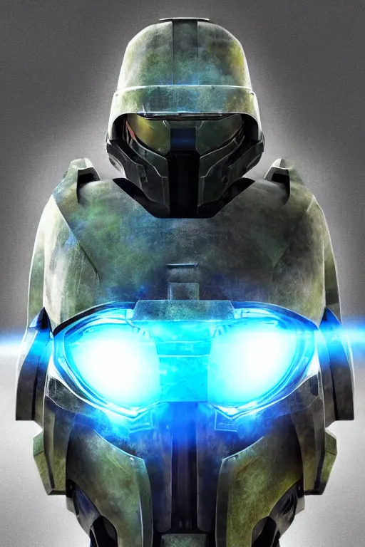 Image similar to robot ninja mask helmet halo master chief radiating a glowing aura global illumination ray tracing hdr fanart arstation by ian pesty and katarzyna da „ bek - chmiel