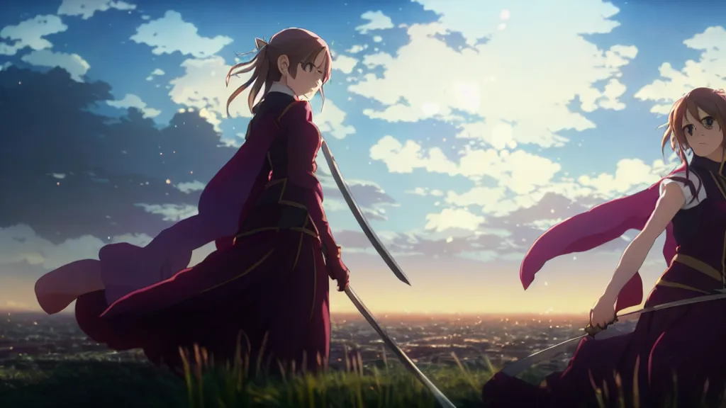 Image similar to emma watson in heavens feel movie, demon slayer, ufotable, kyoani, high quality, artstation, greg rutkowski, cinematic, city background, night time, rooftop, fate stay night, unlimited blade works, greg rutkowski, high resolution, dynamic pose, close up, street clothes, action, anime, high angle, sakuga